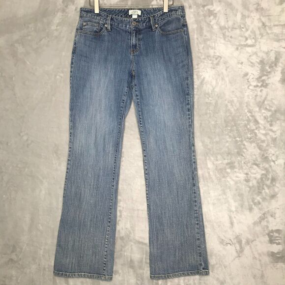 Ann Taylor LOFT Jeans Womens 8 Medium Blue Straight Leg Cotton Stretch Mid Rise - Picture 1 of 11